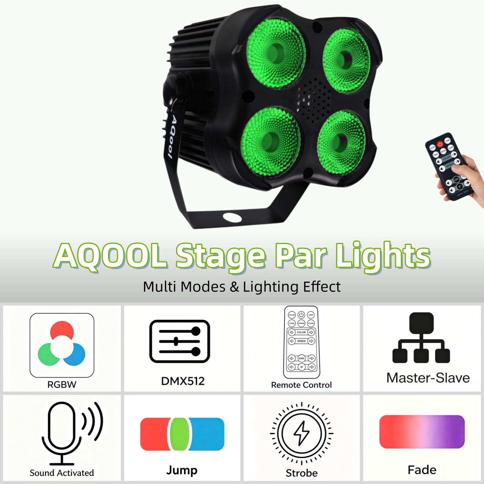Amazon.com: ﻿AQOOL Stage Par Lights, RGBW 4-in-1 LED Par Light